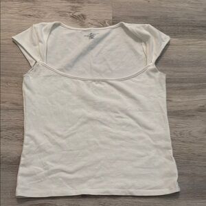 Cream Fitted Short Sleeve T-Shirt